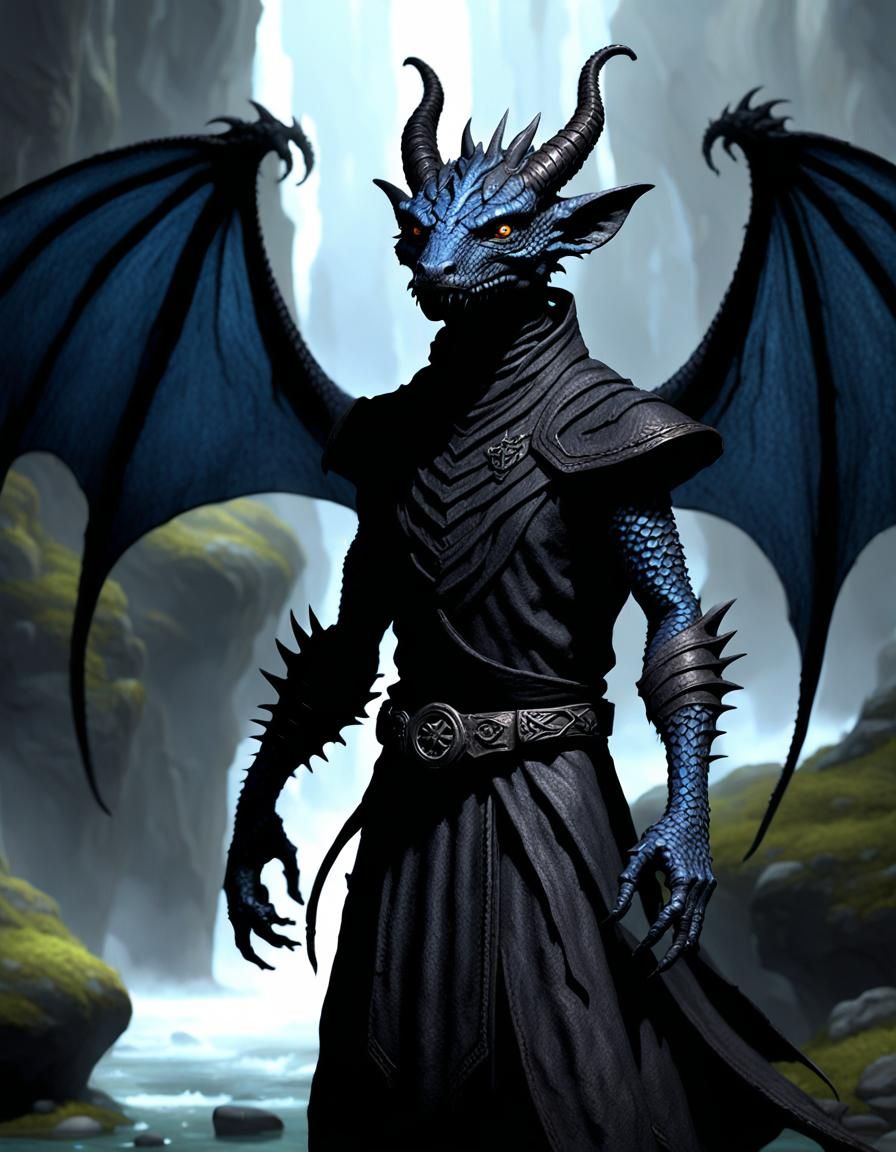 Winged Kobold Sorcerer of Living Shadows: Dark Fantasy Art