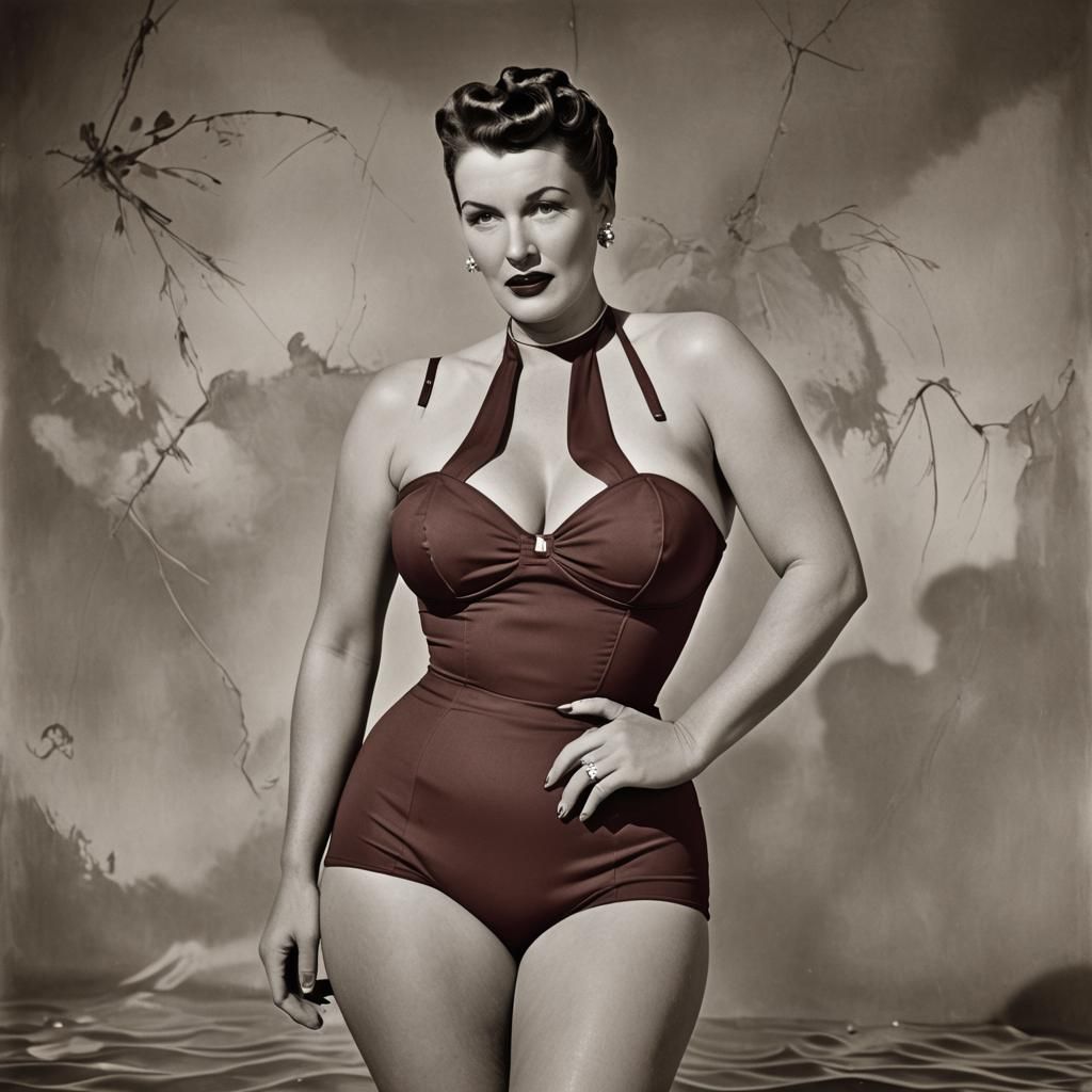 Passionate Embrace in Cherry Red and Seamed Stockings