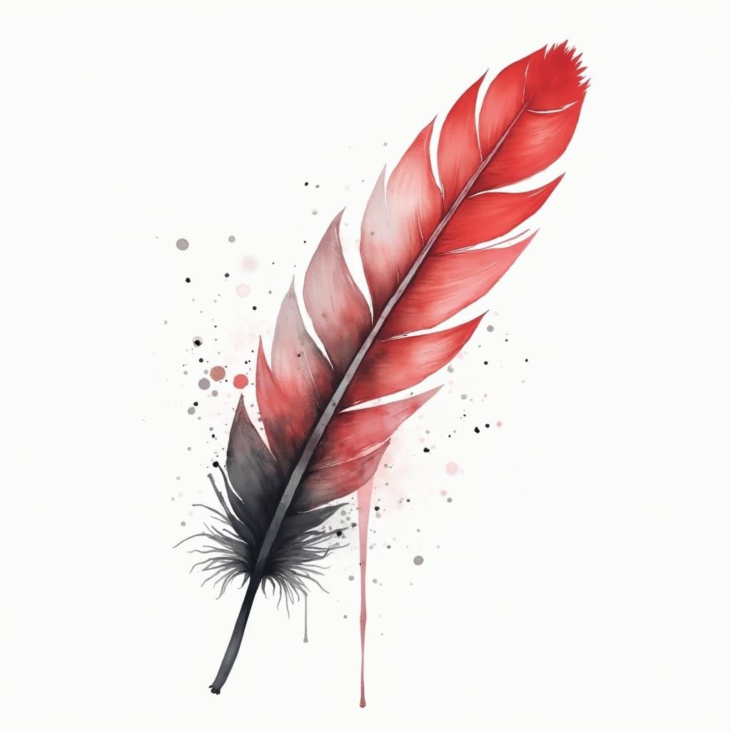 Expressive Watercolor Study of a Feather