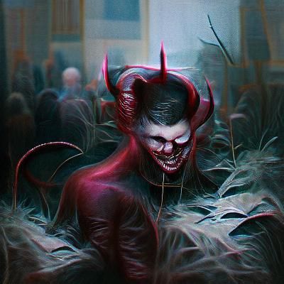 Sinister Devil in Disguise: A Dark Artwork