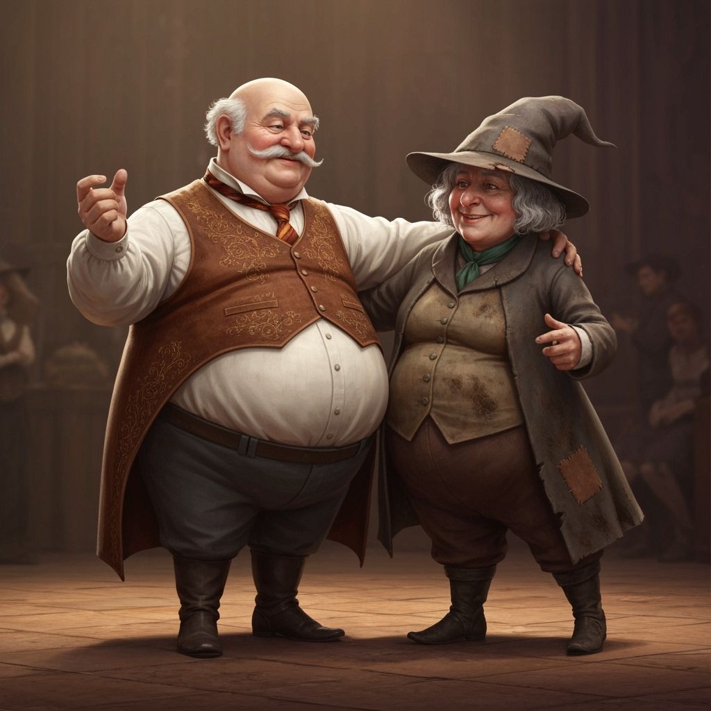 Slughorn and Sprout Dancing at the Yule Ball