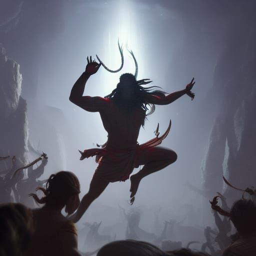 Shiva's Tandav Dance: Dark Fantasy Concept Art