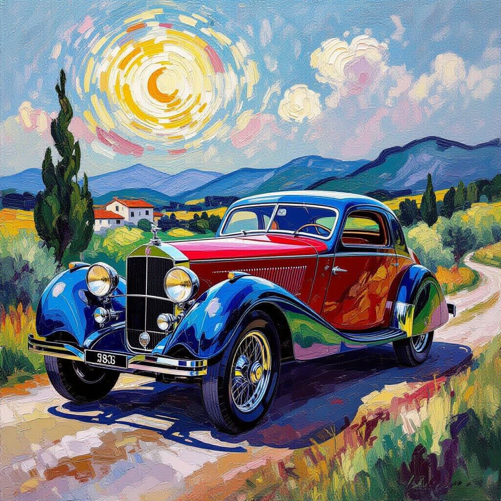 1930s Alfa Romeo 8C 2900B Berlinetta in Neo-Impressionist St...