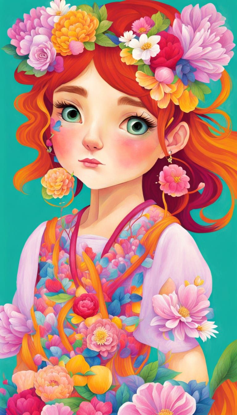 Vibrant Cartoon Kitty in Bright, Detailed Colors