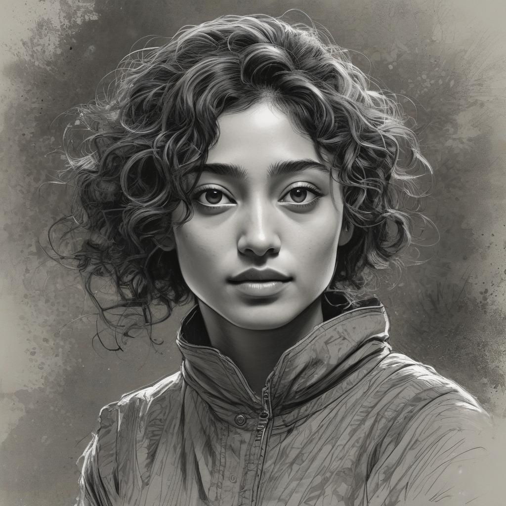 Detailed Comic Book Portrait with Ink Effects