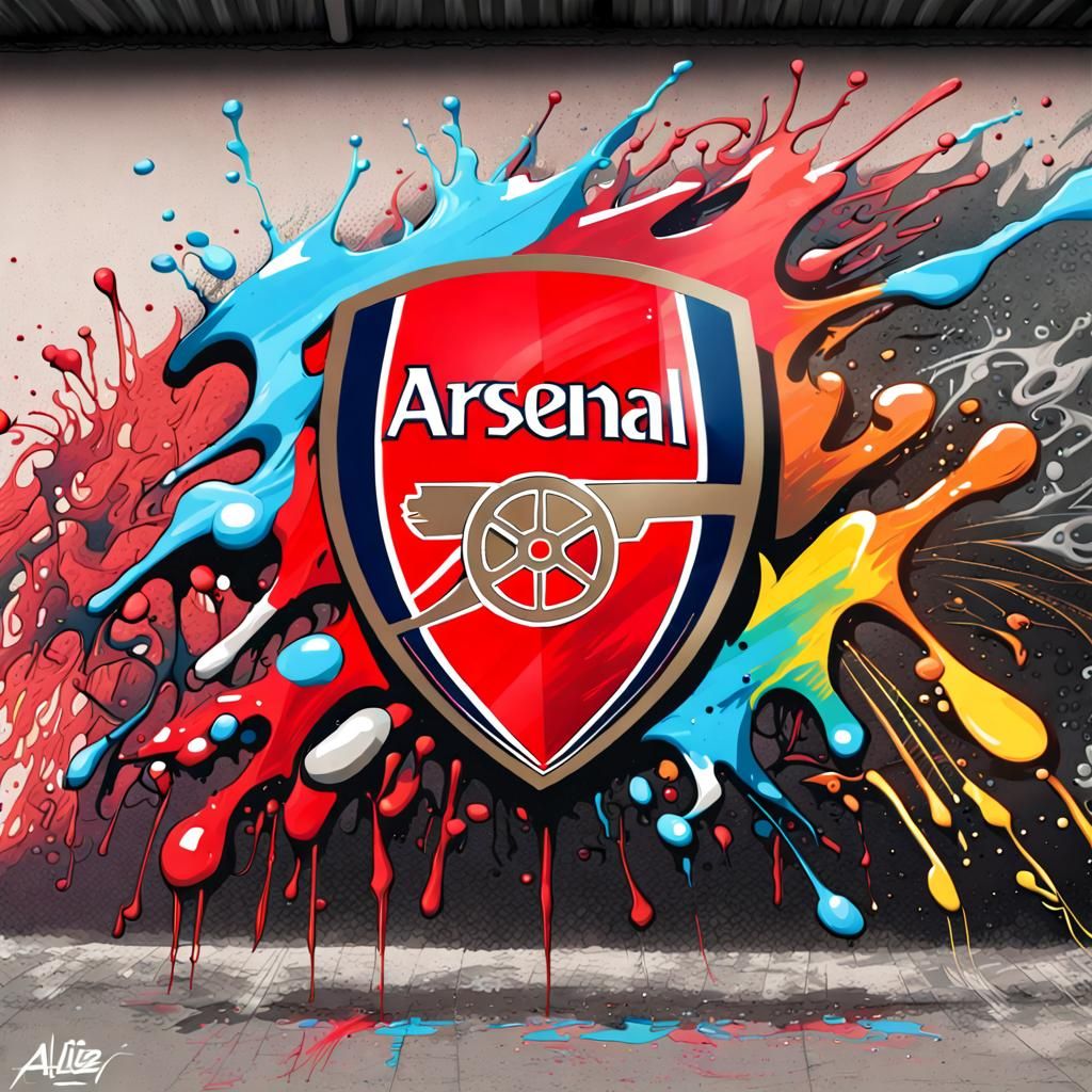 Arsenal FC Graffiti Art in Splash Art Style