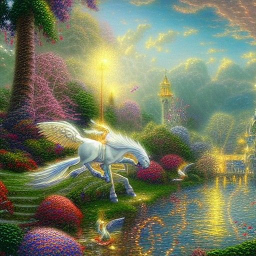 Ethereal Pegasus in Hyperdetailed Digital Painting