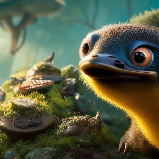 Adorable Chibi Platypus in Pixar 3D Style