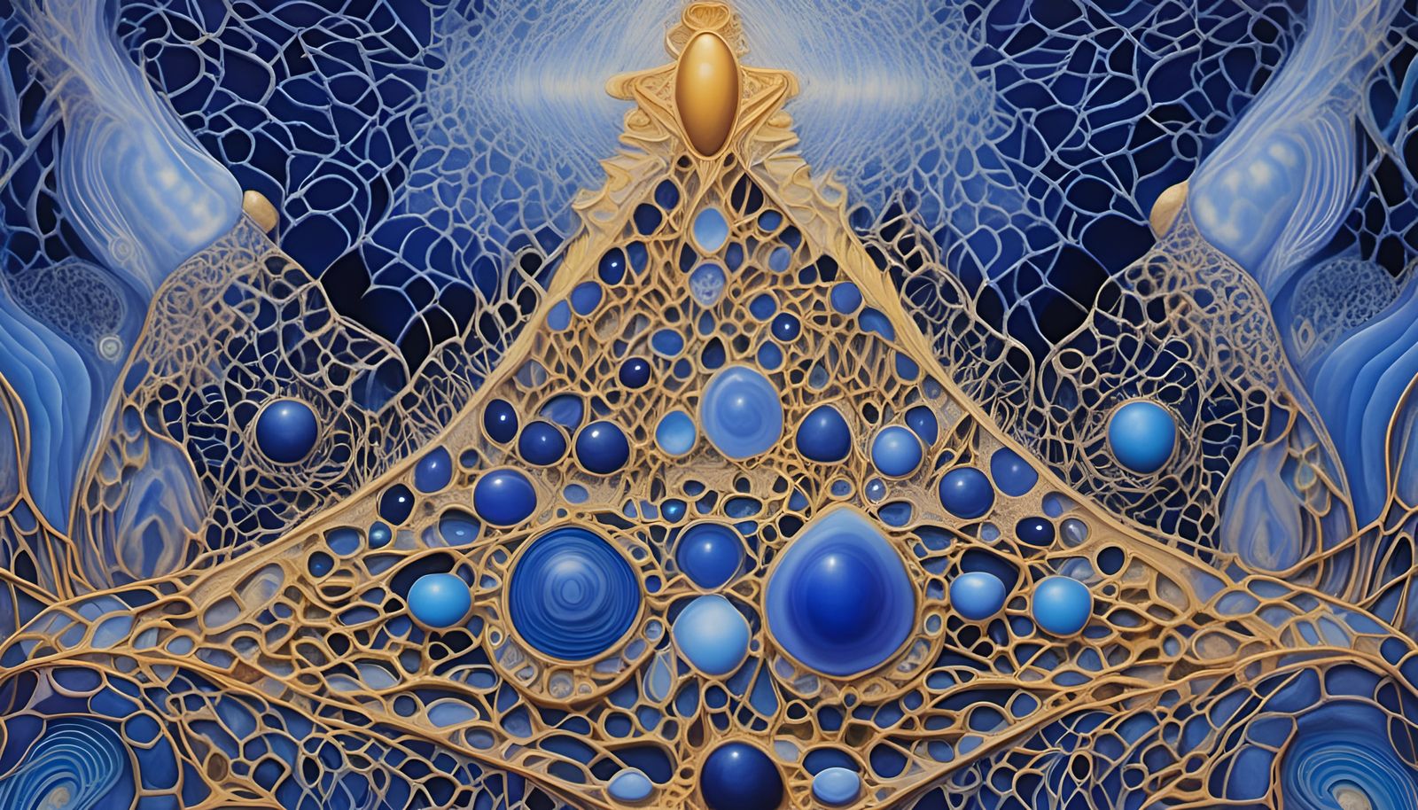 Fractal Marsupial with Lapis Lazuli and Agate