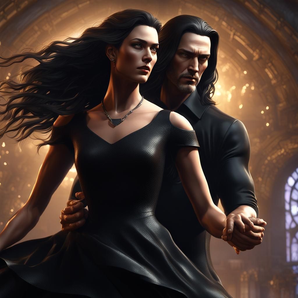 Dancing Woman with Peter Steele in Dark Fantasy Art