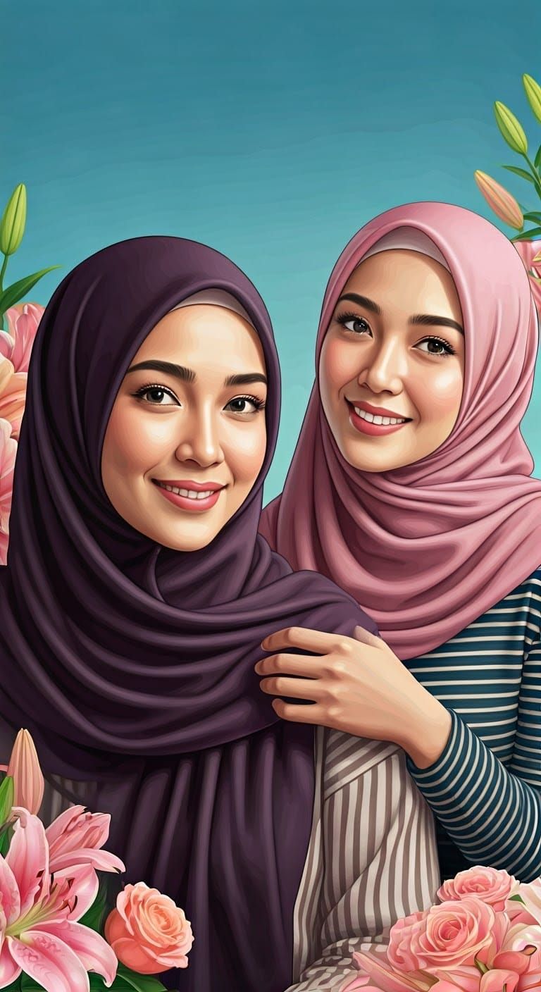 Warm Smiles: Asian Women in Pashmina Hijabs