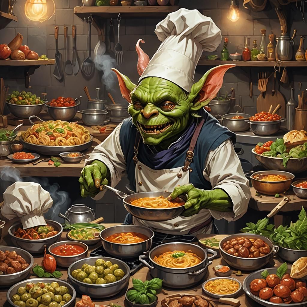 Goblin Chef Cooking Fantasy Food