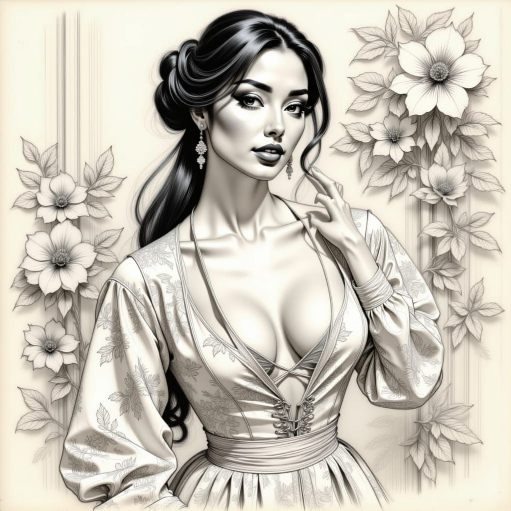 A portrait of a beautiful woman