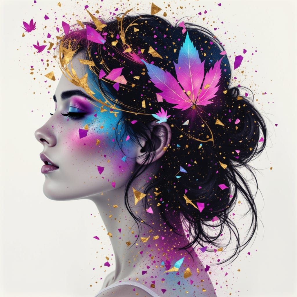 AI Generated Portrait in Black and Gold Style