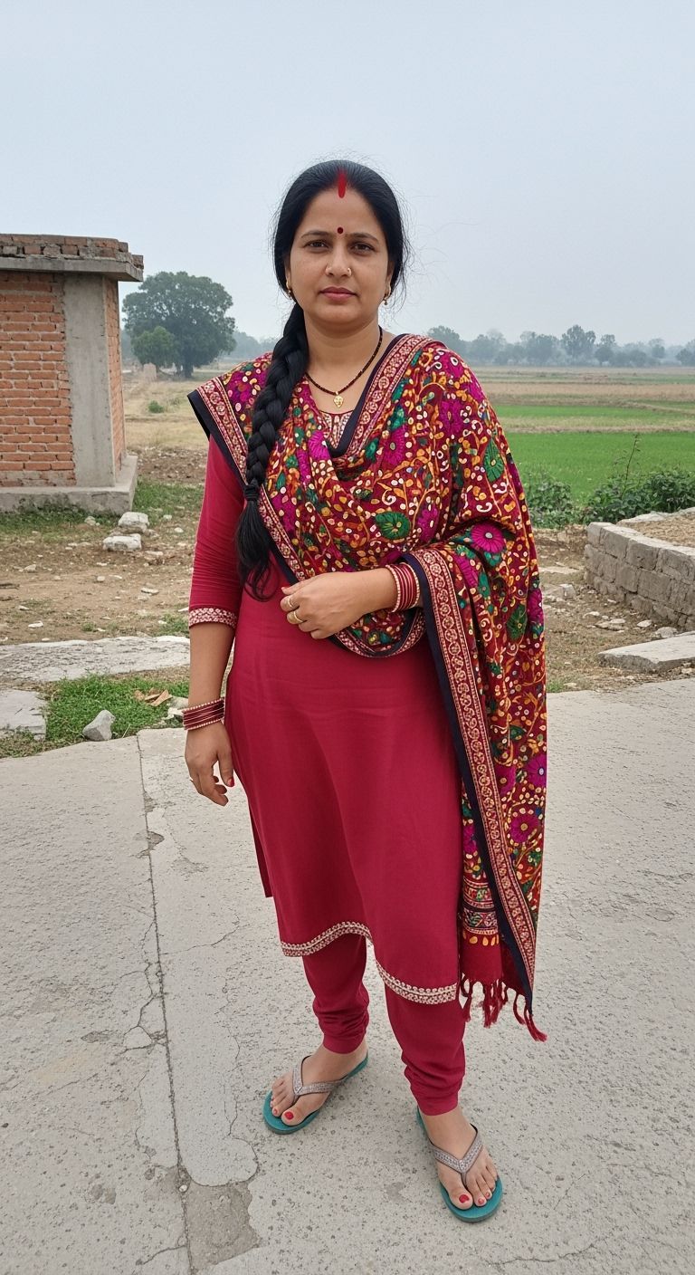 Portrait of a 40-Year-Old Indian Woman