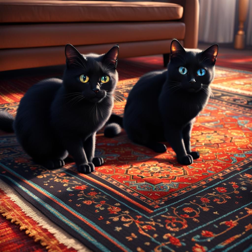 Two black cats