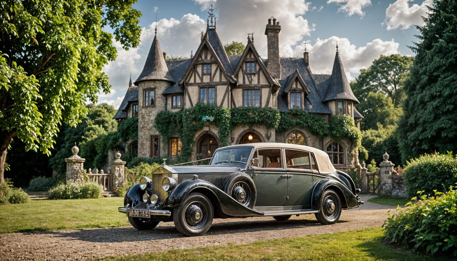 Luxury Automobile in Whimsical Forest Setting