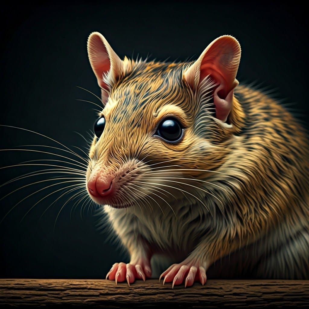 Hyperrealistic Gerbil Portrait in Cinematic HDR