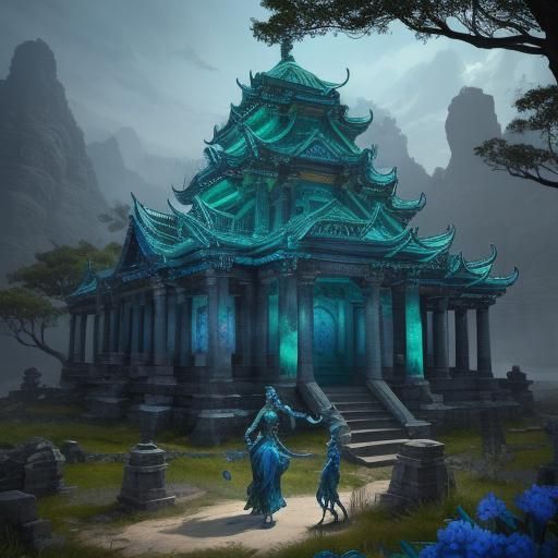 Entwined Serpents Mystical Dance in Matte Painting