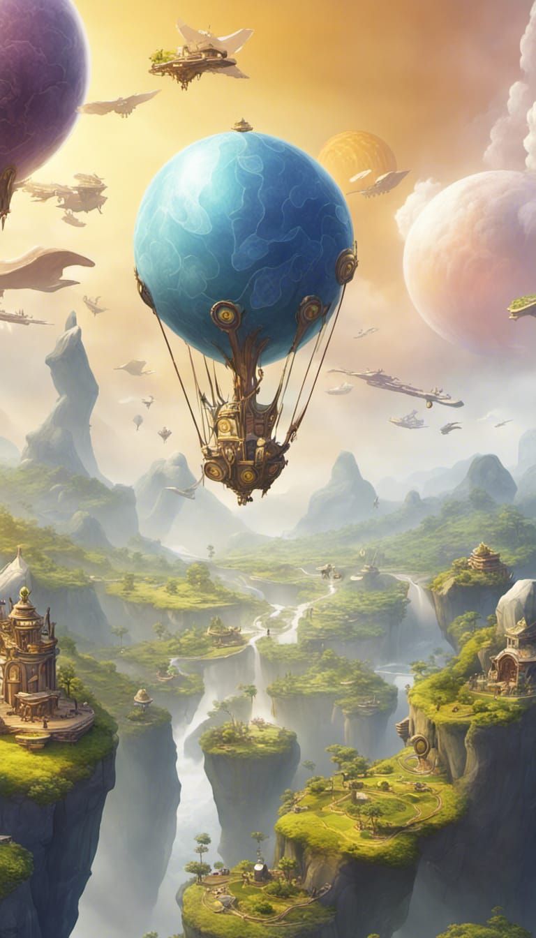 Pandora-like Flying Landscape with Social Elements