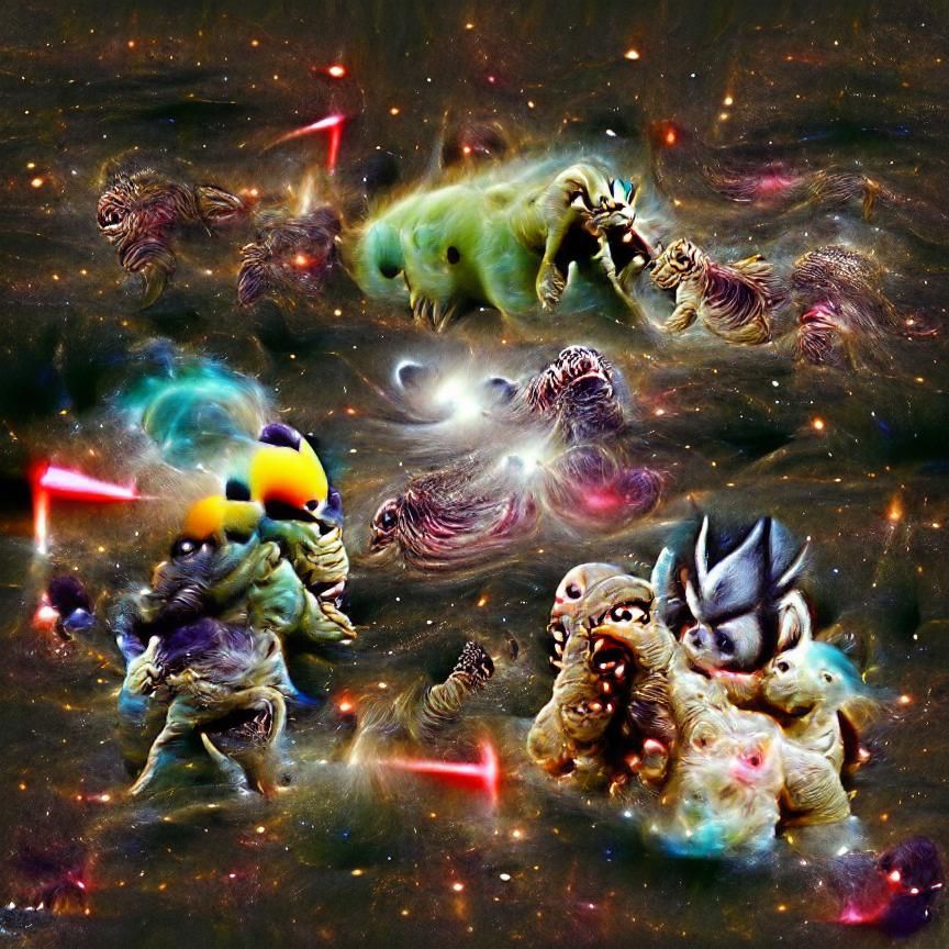 Cosmic Monsters Clash in Galaxy Battle