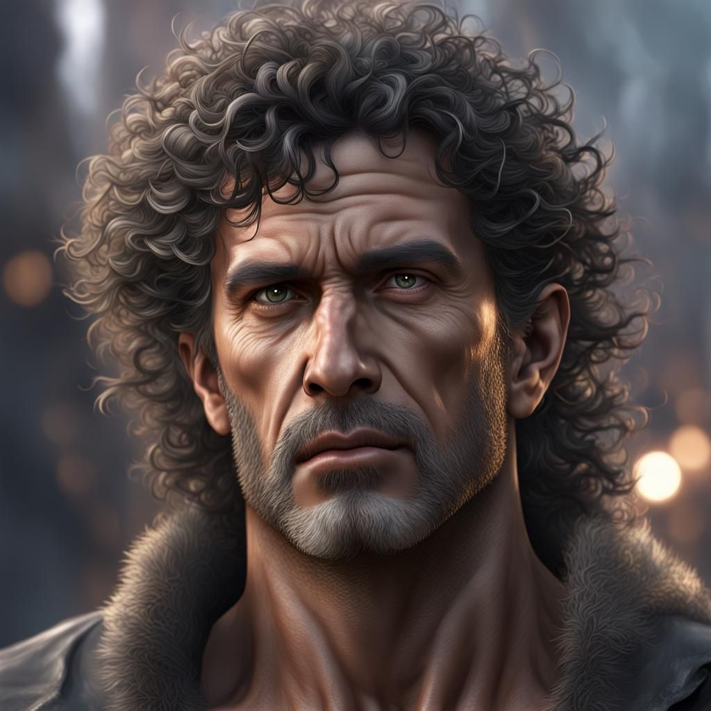 Middle-Aged Man with Dark Hair: Fantasy Concept Art