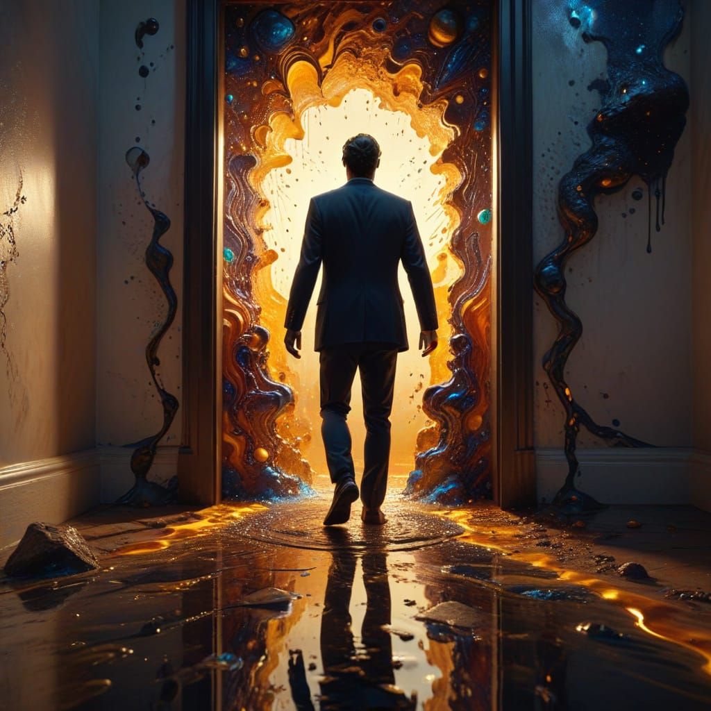 Cosmic Doorway: A Surreal Digital Painting