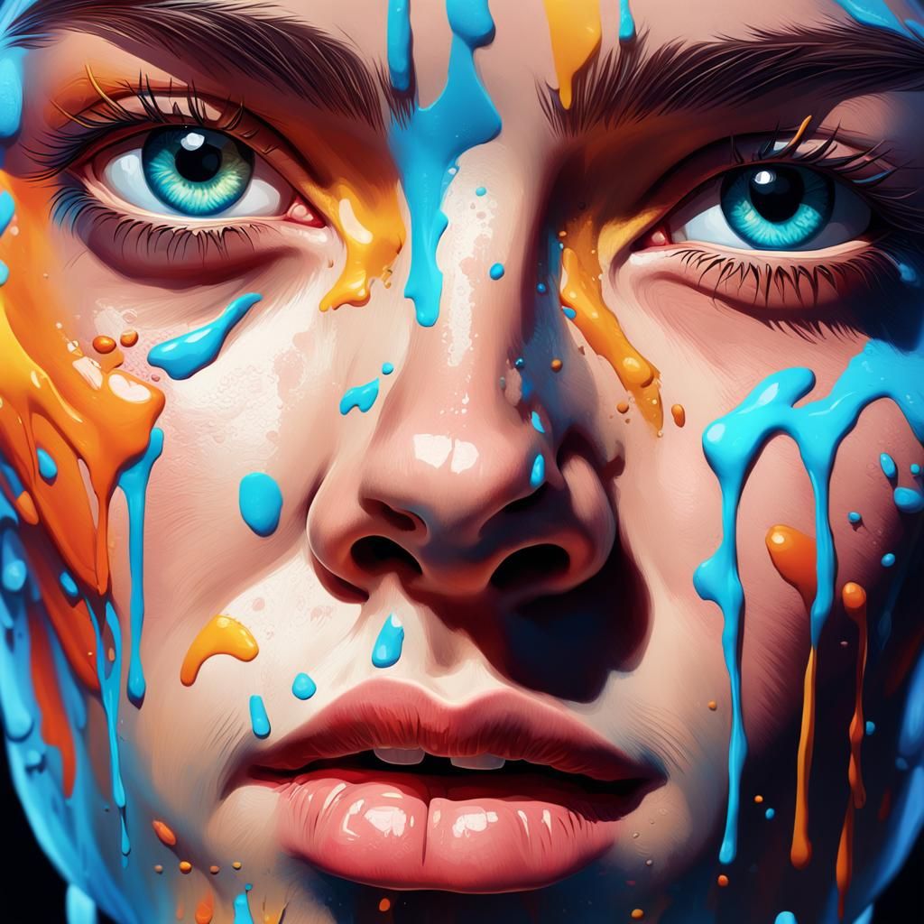 Hyper-Realistic Portrait with Dramatic Lighting and Color