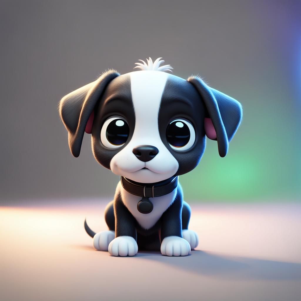 Adorable Puppy in 3D Digital Art Style
