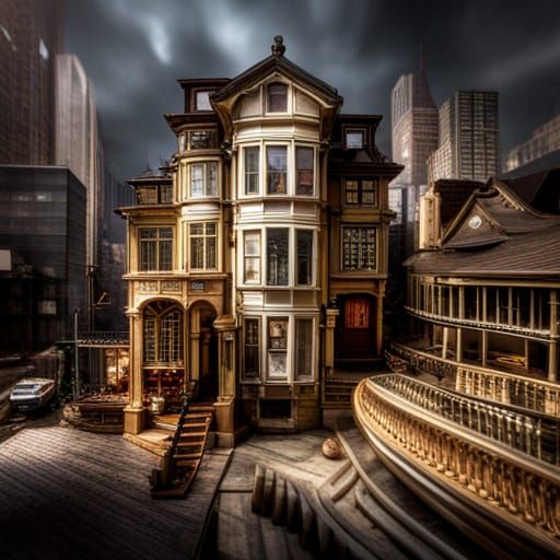 Intricate Dollhouse: Hyperrealistic, High-Resolution Image