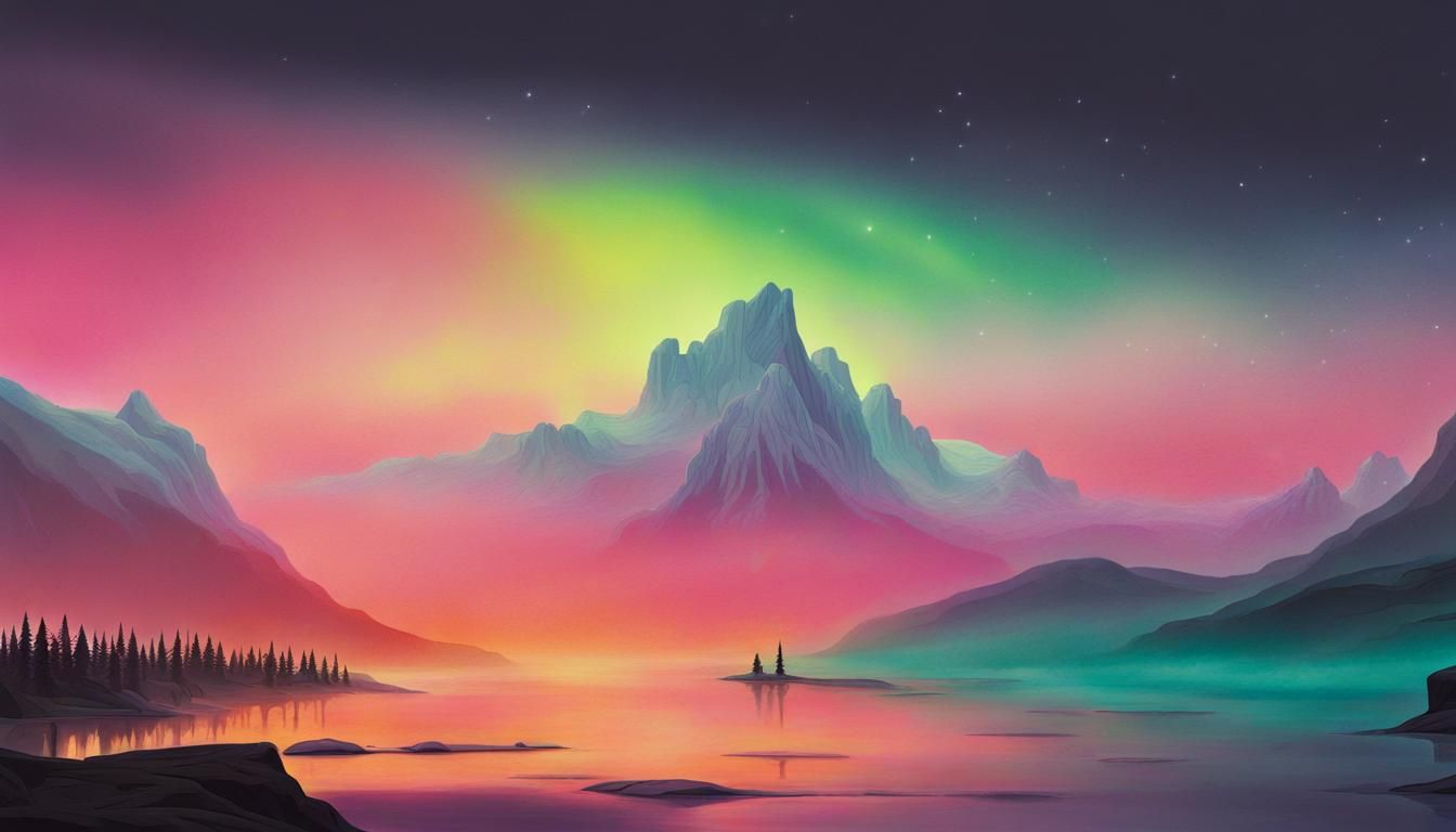 Ethereal Aurora Landscape Evokes Grief
