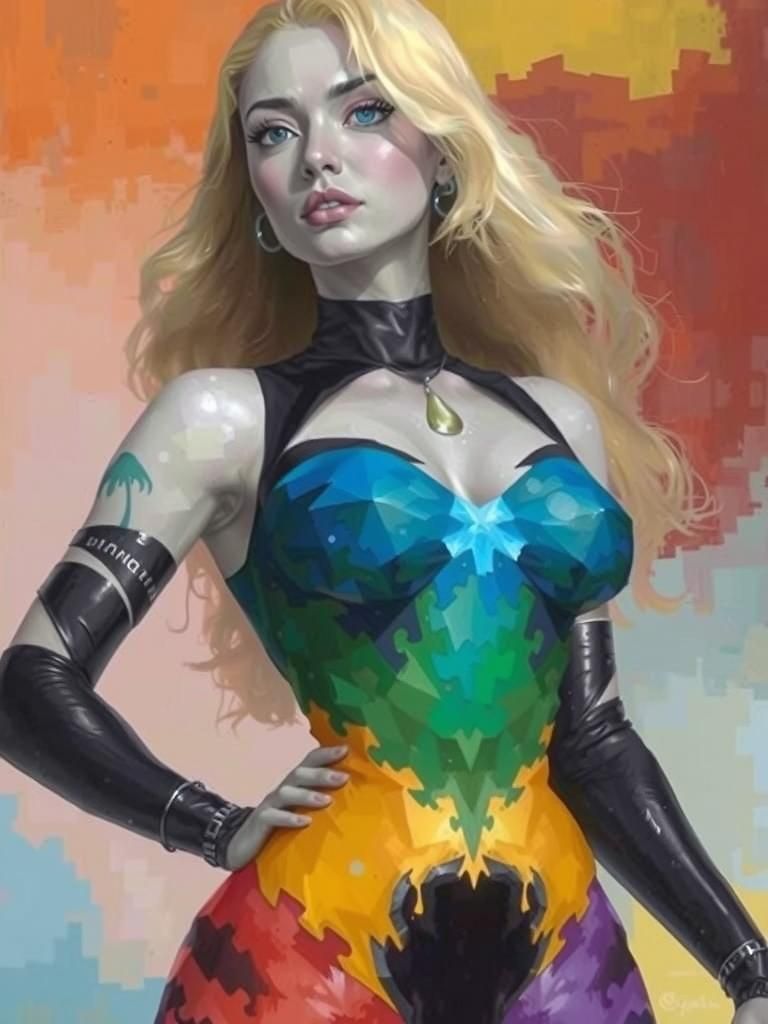 Abstract Cubism Dreamscape with Geometric Forms