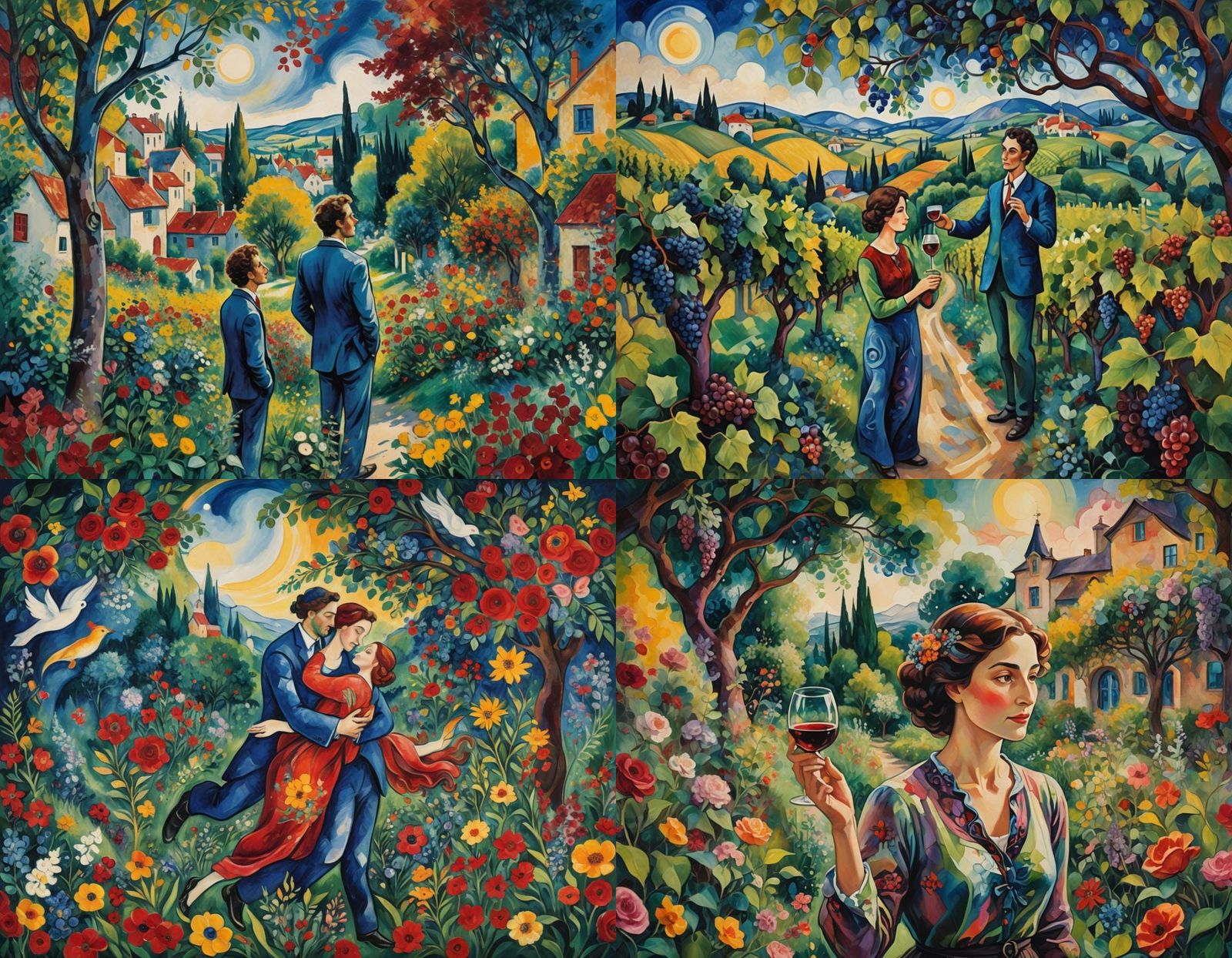 Lyrical Imagery in Chagall's Style