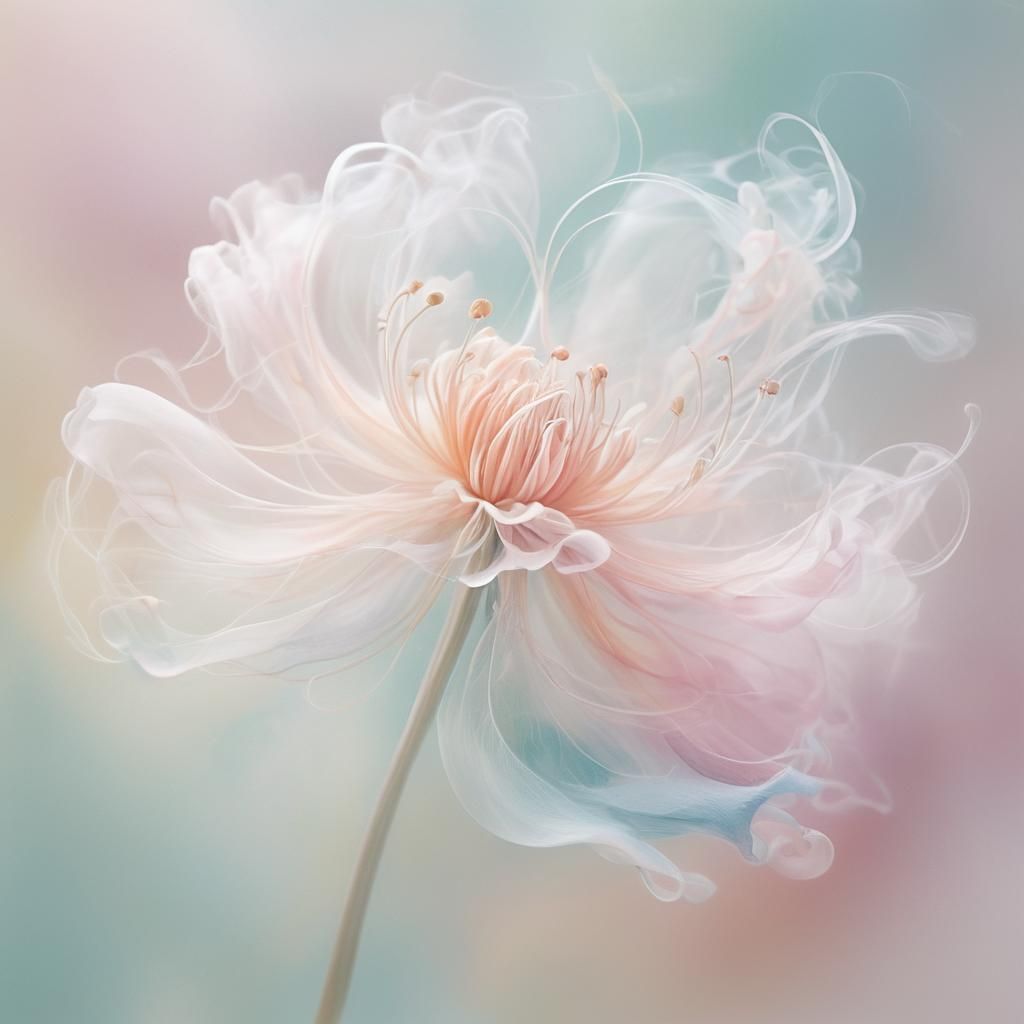 Ethereal Smoke Flower in Soft Surrealist Pastel