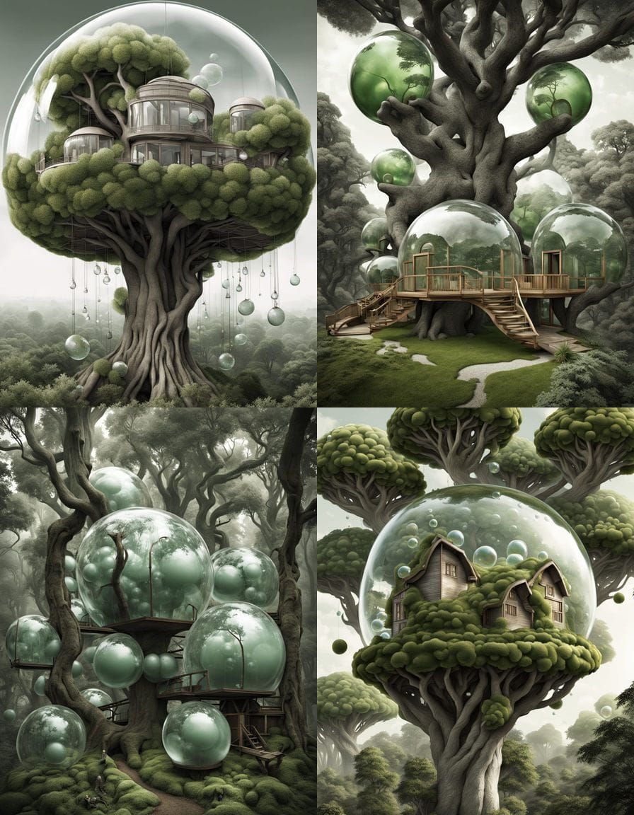 Giant Bubbletree Treehouses in Victorian Style
