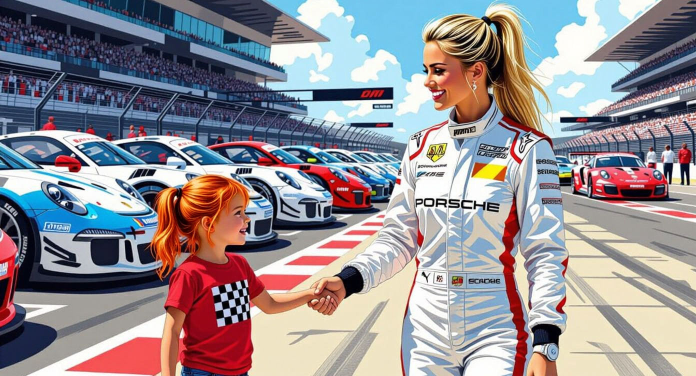 Race Driver and Girl at Le Mans in Manara Style