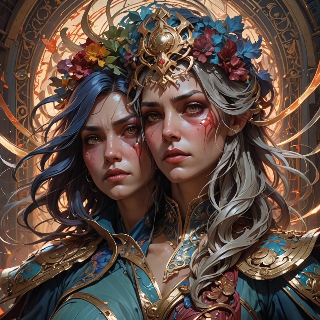Detailed Portrait of an Enraged Woman in Splash Art Style