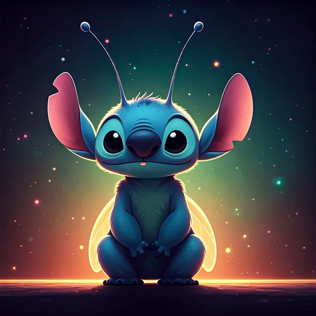 Whimsical Splash Art Disney Alien in Wondrous Galaxy