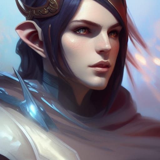 High Elf Portrait in Hyperdetailed Digital Art