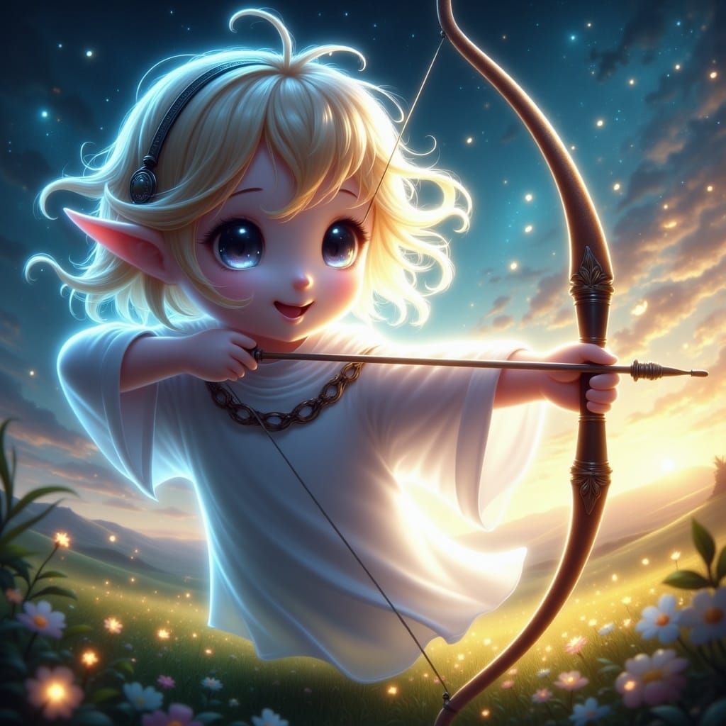 Legolas and Adorable Anime Ghost in Digital Art