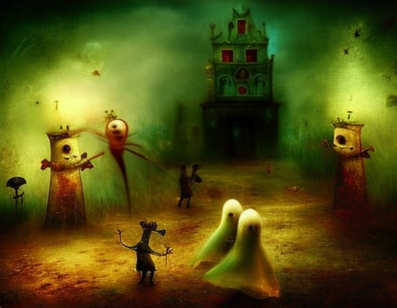 Ethereal Apparitions in a Haunting Atmosphere