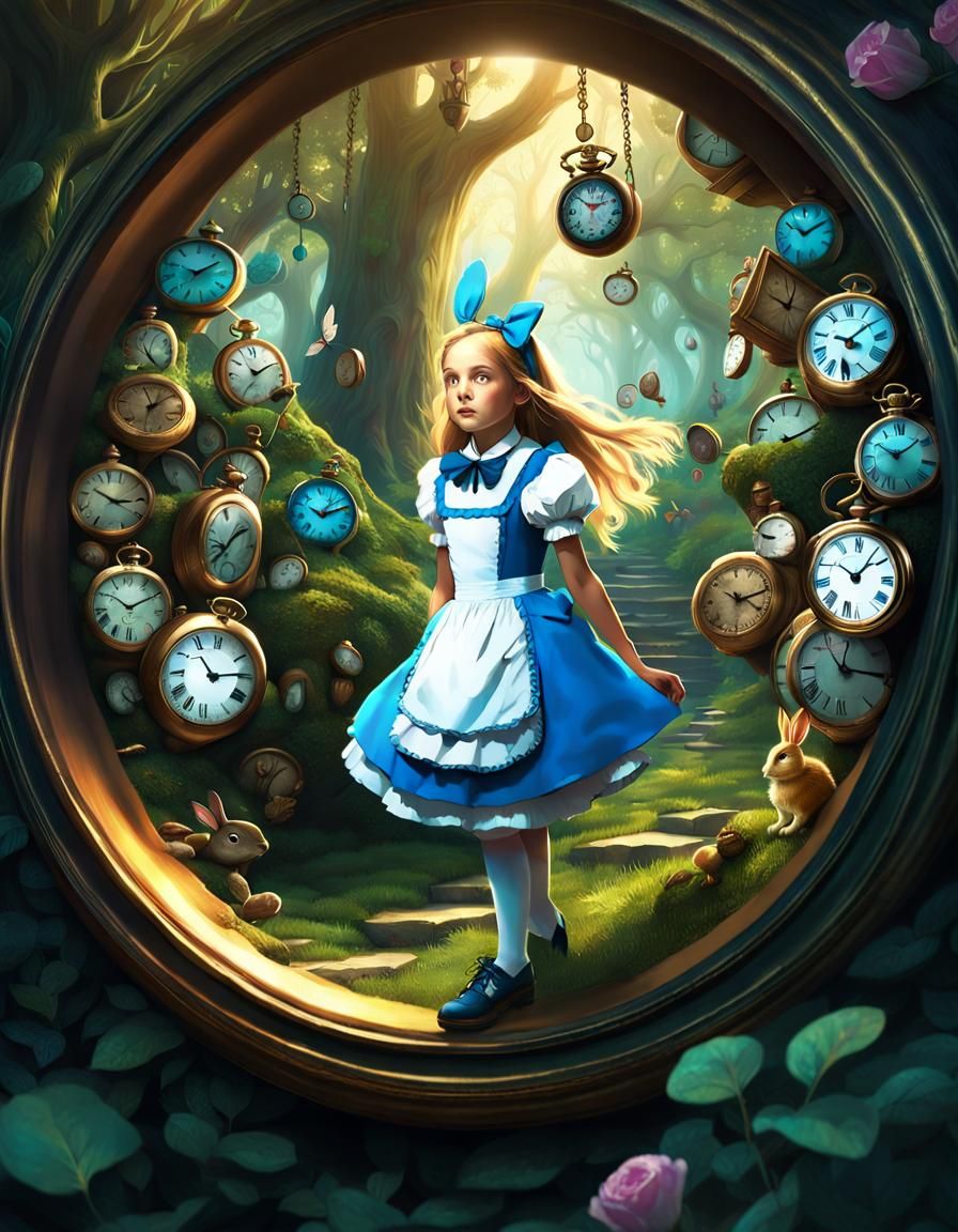 Alice in Wonderland's Clock Adventure: Digital Matte Paintin...