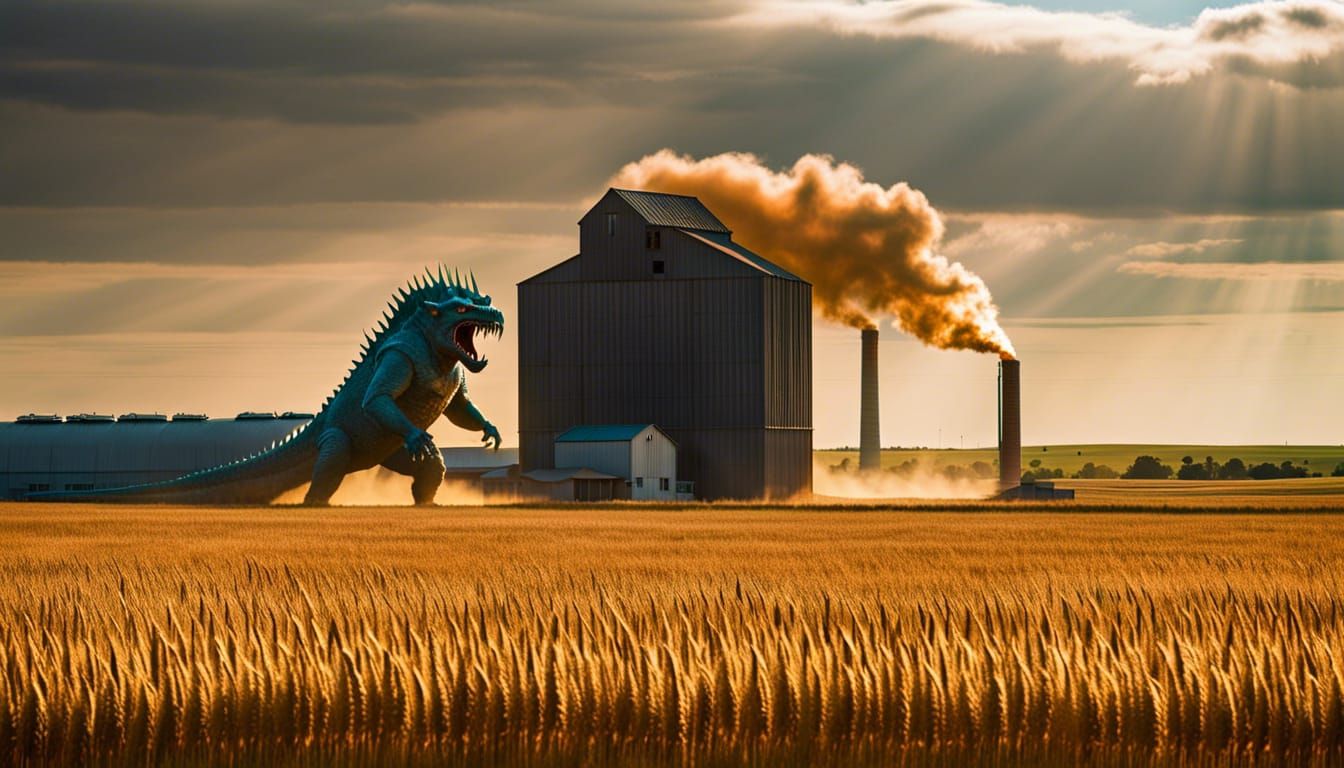 Kaiju Attacks Kansas Grain Elevator