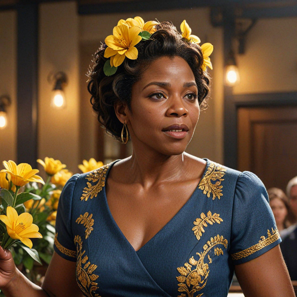 Beautiful Black Woman Delivers Lecture in Warm Studio Lighti...