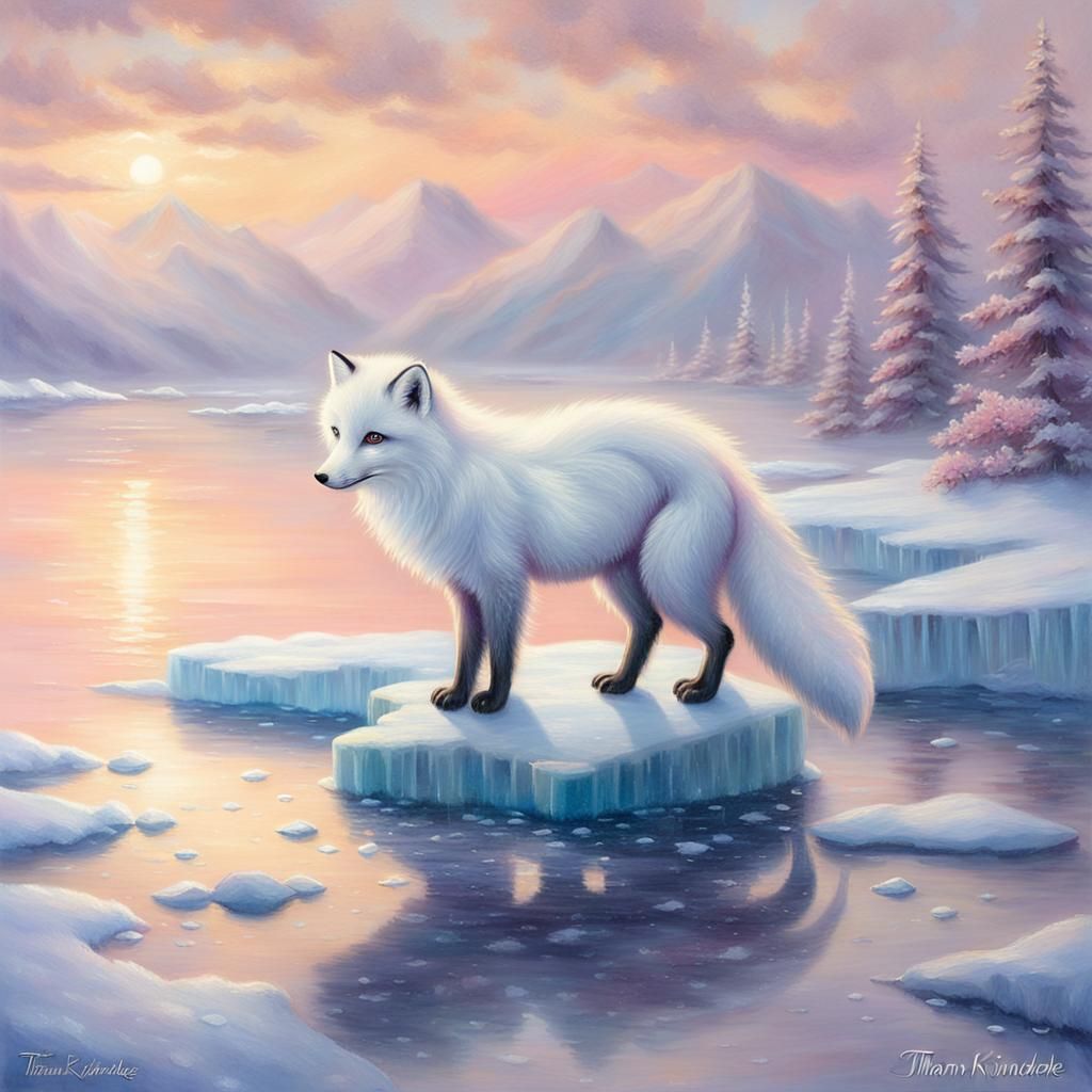 Arctic Fox on an Iceberg