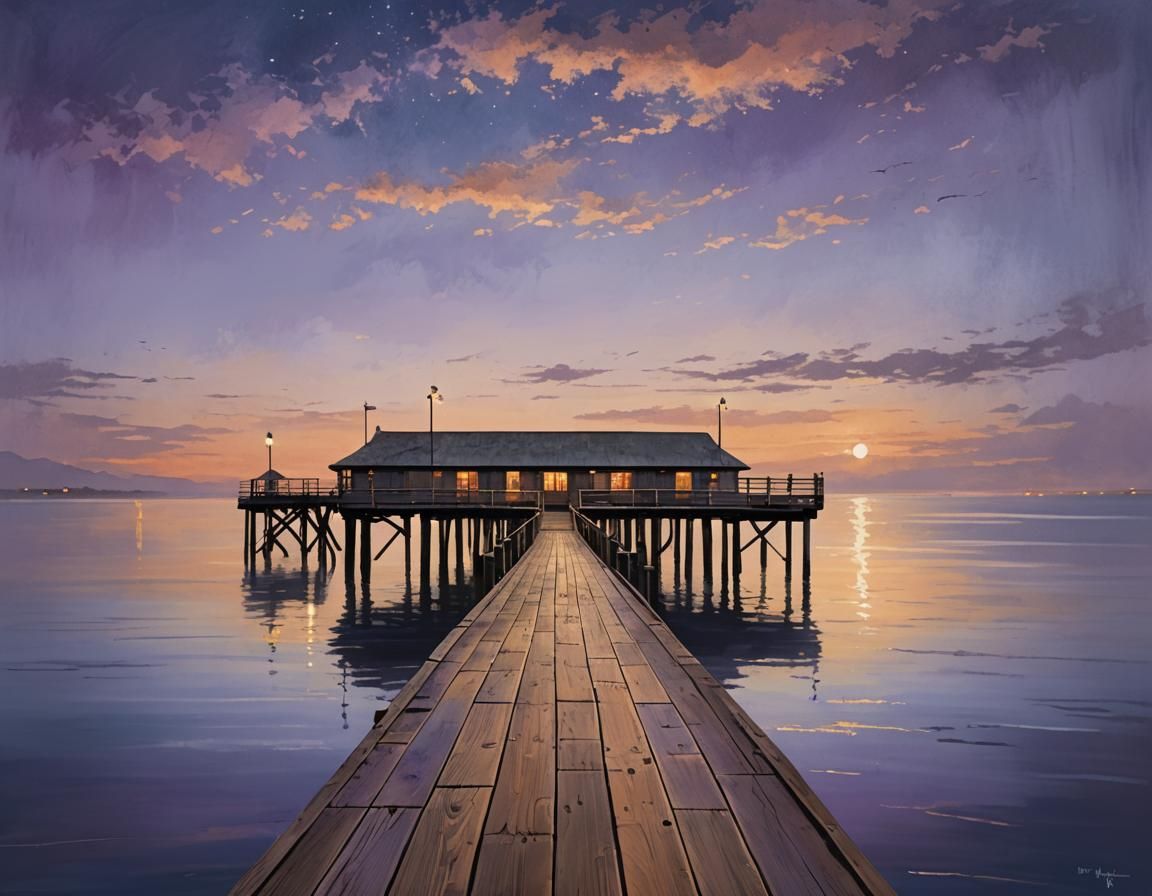 Serene Seaside Pier at Twilight