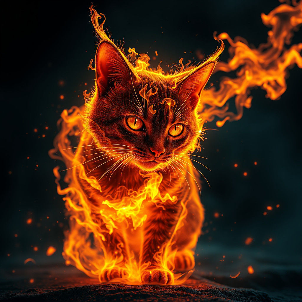 Fiery Feline: A Hyperdetailed Artgerm-Inspired Creation