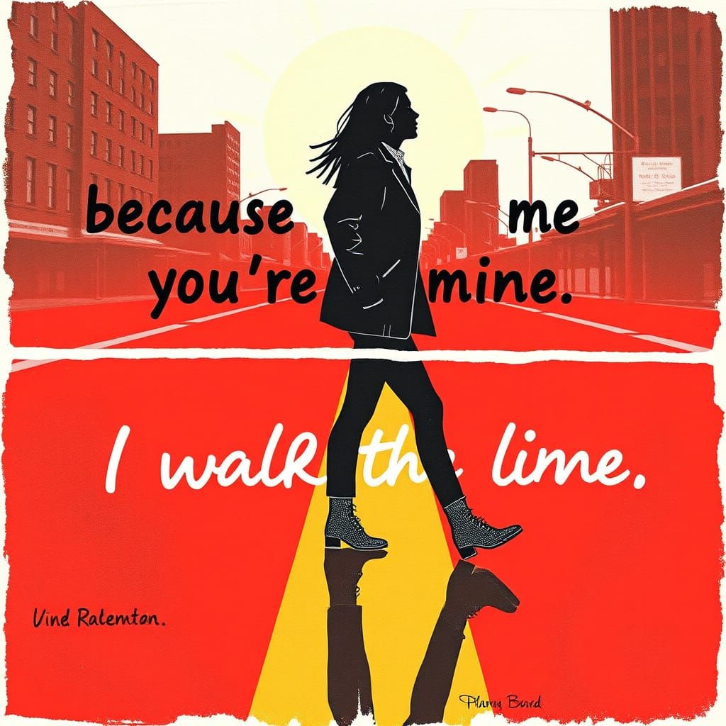 Abstract Line Art Composition in Black and White