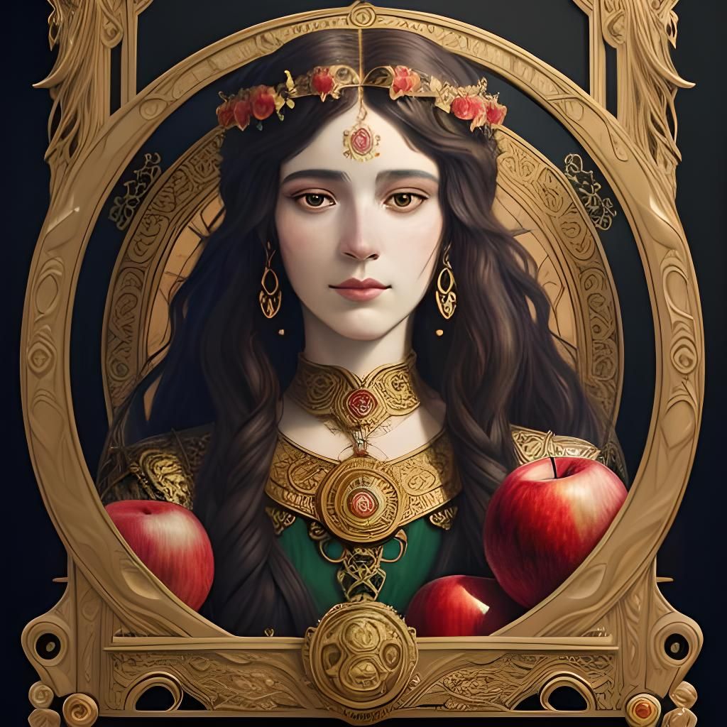 Goddess of Apples: A Klimt-Style Portrait