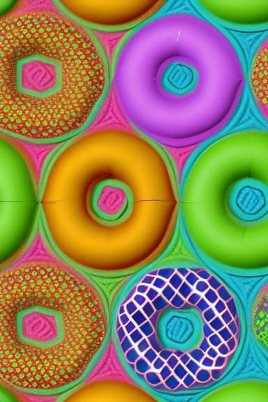 Donut Fractal Tessellation: Seamless Geometric Pattern